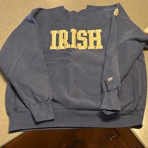 Blue Crewneck Sweater with Irish Logo